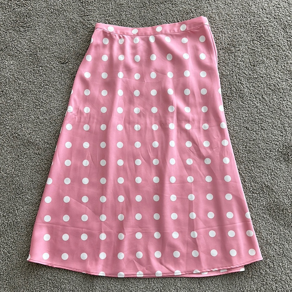 J crew pink Polk dot skirt